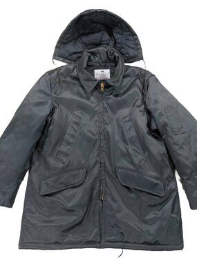 Vintage 70s Golden Fleece Industrial Work Parka Jacket Sz 46, Hooded Scovill Zip